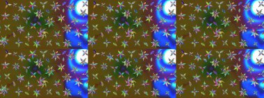 Sevimli çiçek raster deseni. Renkli Bahar Teması eskiz kalıbı. Yeşil renkli çiçekler. Düz Çiçek Elementleri Tasarımı.