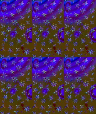 Tekstil için figür. Poster ya da kapak için arka plan. Davetiye ve kartpostal tasarımı için dekoratif çiçek unsurları. Şirin, zarif çiçekler Raster illüstrasyonu. Yapraklı çizim deseni.