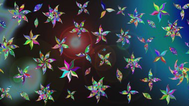 Gri renkli çiçekler. Raster illüstrasyonu. Çizim çiçek deseni duvar kağıdı için kullanılabilir.