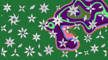 Yumuşak, bahar çiçekli arka plan. Yeşil renkli çiçekler. Raster çiçek desenli ve çiçekli..