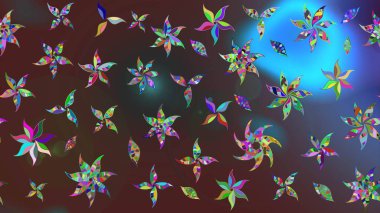 Vadinin çiçekleri kahverengi renklerde. Çiçeksel çizim kalıbının çizimi.