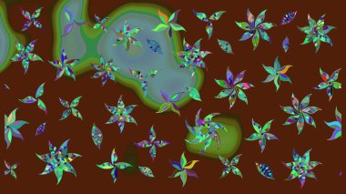 Raster illüstrasyonu. Çiçek çelengi. Kıvırcık, parlak örgü. Güzel, parlak, pürüzsüz kumaş, tuval. Desen, çizim, çiçek sınırı. Klasik eski arkaplan.