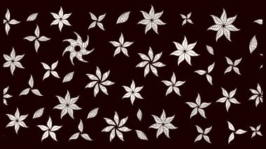 Raster. Siyah renkte güzel çiçekler, suluboya desenli eskiz deseni, duvar kağıdı, kart veya kumaş için fayanslı..