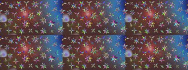 Kahverengi renkli çiçekler. Renkli Yaz Temalı eskiz kalıbı. Düz Çiçek Elementleri Tasarımı. Raster illüstrasyonunda çiçek deseni çizimi.