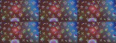 Suluboya, elle çizilmiş. Vadinin çiçekleri kahverengi renklerde. Raster - stok. Taslak arkaplan deseni.