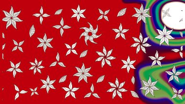 Zarif, parlak ve kırmızı çiçek desenli eskiz. Sabıka baskıları, bebek kıyafetleri, duvar kâğıtları, paket kutuları vb..