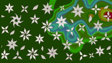 Çiçekler suluboya eskiz deseni. Raster Stili kumaş deseni.