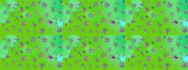 Yeşil renkli çiçekler. Kumaş desenli papatya çiçekleri ayrıntıları.