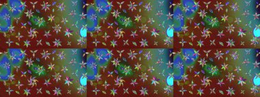 Renkli Bahar Teması eskiz kalıbı. Düz Çiçek Elementleri Tasarımı. Parlak arkaplan eskiz desenli çiçekli fantezi tasarımı.