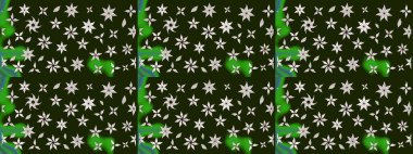 Çiçekler, dallar, bitkiler ve çiçekler. El çizimi. Güzel kumaş deseni. Raster illüstrasyonu.