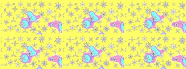 Sarı renkli çiçekler. Renkli Bahar temalı eskiz kalıbı. Düz Çiçek Elementleri Tasarım Raster illüstrasyonu. Çiçekli çiçek deseni, suluboya..