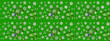 Eskiz klasiği. Düz Çiçek Elementleri Tasarımı. Raster Şirin kumaş deseni. Renkli Bahar Teması çizim şablonu.