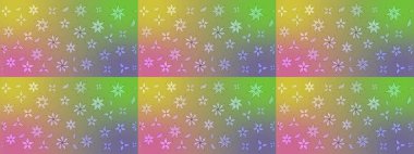 Renkli Bahar Teması eskiz kalıbı. Düz Çiçek Elementleri Tasarımı. Asya tekstil tarzında. Güzel kumaş deseni. Çiçek desenli çizim. Raster illüstrasyonu.