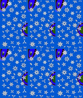 Yapraklı çizim şekli. Şirin, zarif çiçekler Raster illüstrasyonu. Poster ya da kapak için arka plan. Davetiye ve kartpostal tasarımı için dekoratif çiçek unsurları. Tekstil için figür.