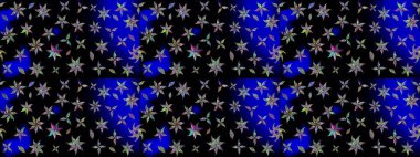 Raster illüstrasyonundaki çiçek desenli çizim. Siyah renkli çiçekler. Düz Çiçek Elementleri Tasarımı. Renkli Bahar Teması çizim şablonu.