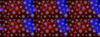 Raster illüstrasyonundaki çiçek desenli çizim. Kahverengi renkli çiçekler. Düz Çiçek Elementleri Tasarımı. Renkli Bahar Teması çizim şablonu.