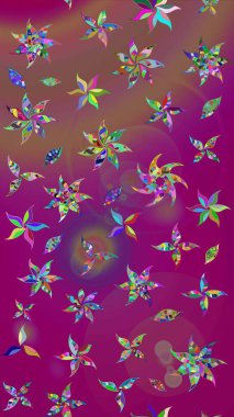 Renkli Yaz Temalı eskiz kalıbı. Raster Illustrasyon 'daki Çiçek Deseni' nin son moda çizimi. Güzel kumaş deseni. Düz Çiçek Elementleri Tasarımı.