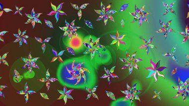 Yeşil renkli çiçekler. Küçük çiçekte sevimli çiçek deseni var..