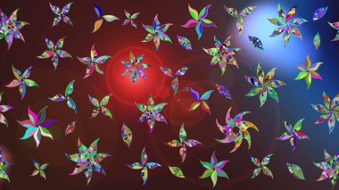 Kıvırcık, parlak örgü. Çiçek çelengi. Eski moda arka plan. Güzel, parlak, pürüzsüz kumaş, tuval. Desen, çizim, çiçek sınırı. Raster illüstrasyonu.