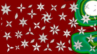 Çiçek izi. Suluboya çizim kalıbı. Suluboya tarzında kırmızı renkte çiçekler.