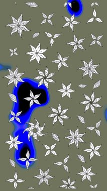 Küçük renkli çiçekler. Motley illüstrasyonu. Yeşil çiçekli bahar çiçekleri. Moda baskıları için zarif bir şablon. Küçük çiçekte şirin desenler.