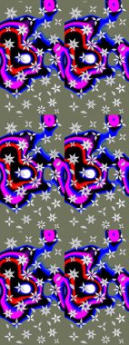 Raster - stok. Yeşil çiçekli eskiz deseni, suluboya çiçek deseni, sevimli çiçek, duvar kağıdı, kart veya kumaş için fayanslı.