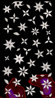 Çiçekli eskiz arkaplanı. Çocuk stili. Renkli Bahar Teması eskiz kalıbı. Düz Çiçek Elementleri Tasarımı.