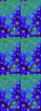 Küçük çiçekte güzel bir desen. Motley illüstrasyonu. Çiçekli bahar çiçekleri. Moda baskıları için zarif bir şablon. Küçük renkli çiçekler..