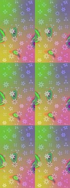 Çizim çiçek deseni duvar kâğıdı olarak kullanılabilir. Tarafsız renklerde çiçekler. Raster illüstrasyonu.