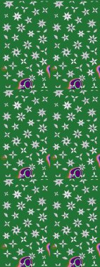 Raster Yumuşak kumaş deseni. Çiçek yeşili eskiz deseni. Klasik taslak çizimi. Raster çiçek izi..