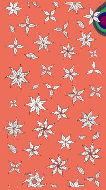 Küçük bir çiçekte eskiz deseni. Güzel kumaş deseni. Hoş bir çiçek geçmişi var. Raster illüstrasyonu.