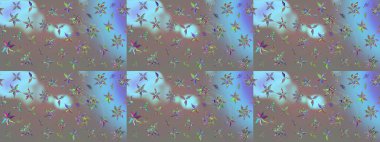 Renkli grunge soyut arkaplanı kologri çiçeklerle süslüyor. Nakış desenli çiçek deseni. İzler, kumaş, duvar kağıtları, tekstil için raster dokusu.