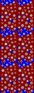 Raster illüstrasyonu. Küçük çiçekli basit bir çiçek çizimi. Moda baskısı, albüm, ambalaj kağıdı ve duvar kağıdı için zarif dekoratif süslemeler. Kırmızı renkte şirin çiçekler..