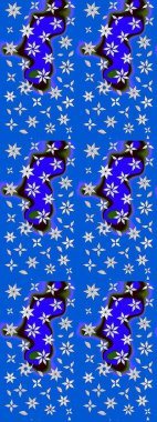 Süslü kumaş deseni. Renkli Bahar Teması eskiz kalıbı. Düz Çiçek Elementleri Tasarımı. Raster illüstrasyonunda çiçek deseni çizimi.