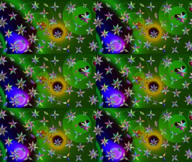 Raster çiçekleri klasik tarzda çizilmiş. Yumuşak, yeşil renkli bahar çiçekleri. Raster illüstrasyonu. Çiçekli yumuşak çizim deseni.