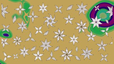 Renkli Bahar Teması eskiz kalıbı. Sarı renkli çiçekler. Güzel çiçek deseni. Düz Çiçek Elementleri Tasarımı.