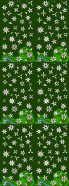 Modern gelişim yeşil raster arka plan duvar kâğıdı illüstrasyonu klasik çizgili, desenli desenli çiçekler, çiçekli süsler. Çiçekli el çizimi çizimi deseni.