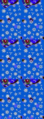 Küçük çiçekteki sevimli çiçek deseni. Robot resim. Raster illüstrasyonu.