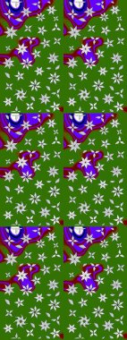 Düz Çiçek Elementleri Tasarımı. Renkli Bahar Teması eskiz kalıbı. Raster illüstrasyonundaki çiçek desenli çizim. Güzel kumaş deseni.