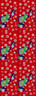 Asya tekstil tarzında. Çiçek desenli çizim. Raster illüstrasyonu. Kırmızı renkte çiçekler. Raster illüstrasyonu.