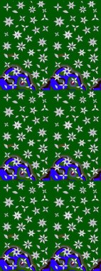 Yumuşak, yaz çiçekli arka plan. Yeşil renkli çiçekler. Raster çiçek desenli ve çiçekli..