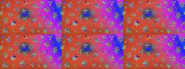 Çizim çiçek deseni duvar kâğıdı olarak kullanılabilir. Raster illüstrasyonu. Pembe renkte çiçekler.