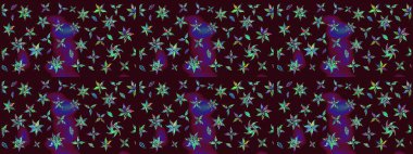 Raster Çiçek İllüstrasyonu 'nun şirin tekstili. Kahverengi renkli etnik çiçeklerle zarif bir eskiz deseni..