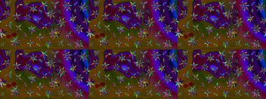 Küçük çiçekte güzel bir desen. Robot resim. Çiçekli bahar çiçekleri. Küçük renkli çiçekler. Motley illüstrasyonu. Moda baskıları için zarif bir şablon.