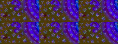 Bir sürü kahverengi ve soyut çiçekli tropik eskiz deseni. Küçük çiçekteki sevimli çiçek deseni. Varicolobrown Raster çizimi.