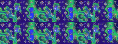 El çizimi Raster çizimi. Parlak elementlerin. Çizim çiçek deseni duvar kağıdı, web sitesi arkaplanı, paket kağıdı, davetiye, broşür, pankart veya web sitesi için kullanılabilir.