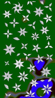 Renkli Bahar Teması eskiz kalıbı. Çiçek desenli eskiz, yaz çiçekleri. Yeşil renkli çiçekler. Düz Çiçek Elementleri Tasarımı.