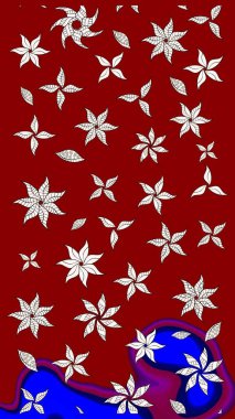 Renkli Bahar Teması eskiz kalıbı. Düz Çiçek Elementleri Tasarımı. Raster illüstrasyonu. Chichi 'nin kumaş kalıbını çiz. Çiçek deseni.