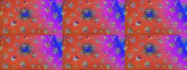 Çizim çiçek deseni duvar kâğıdı olarak kullanılabilir. Raster illüstrasyonu. Pembe renkte çiçekler.