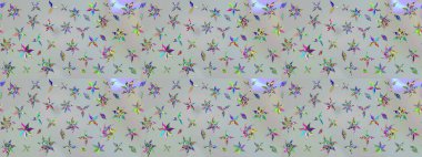 Raster düz çiçek çizim deseni. Gri renkli çiçekler. Tasarım hediye paketi, tebrik kartları, posterler ve afiş tasarımı.